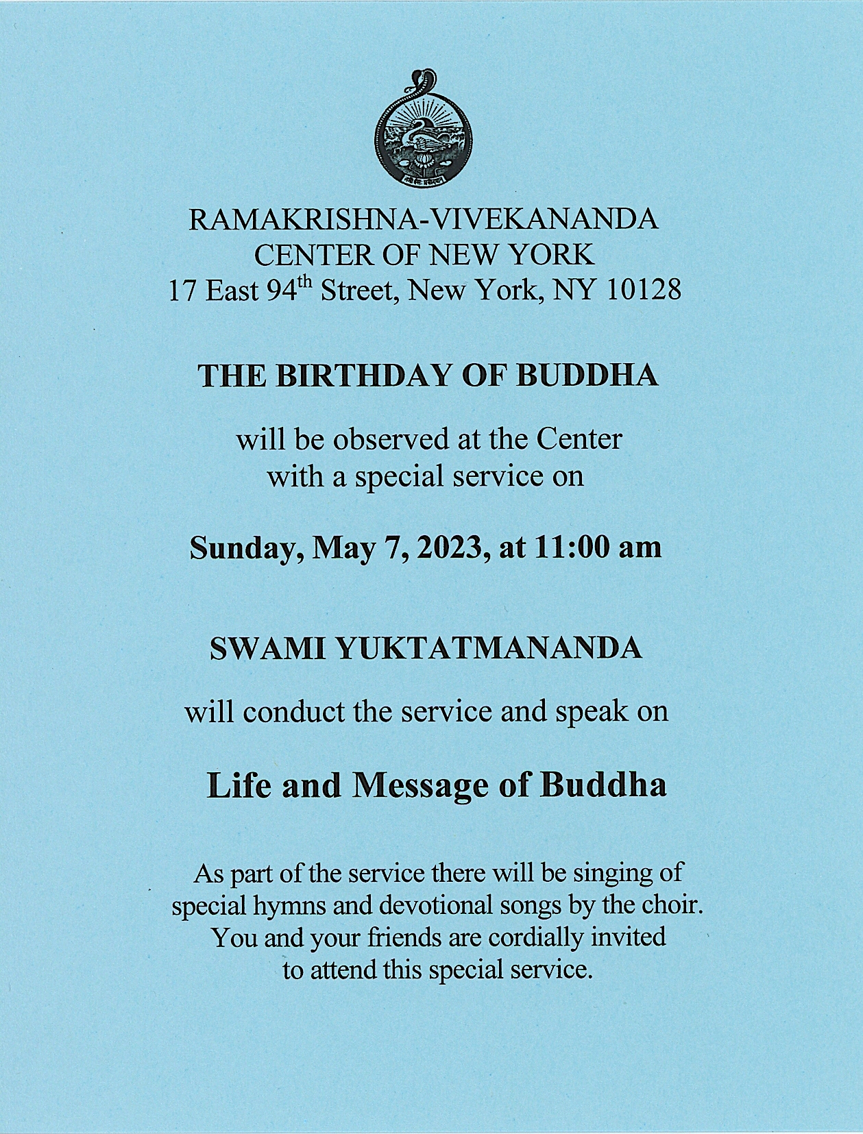 Buddha's Birthday Special Service