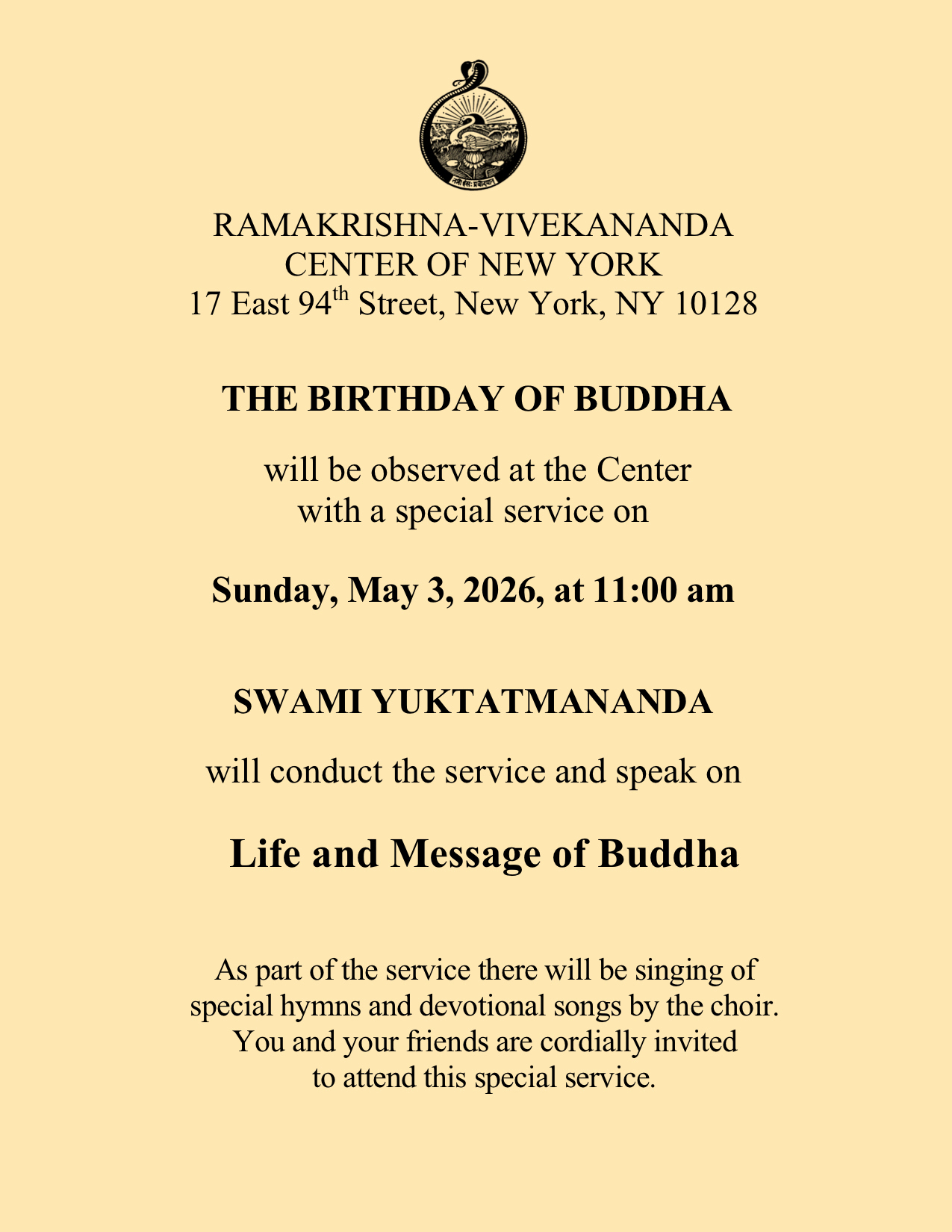 Buddha's Birthday Special Service