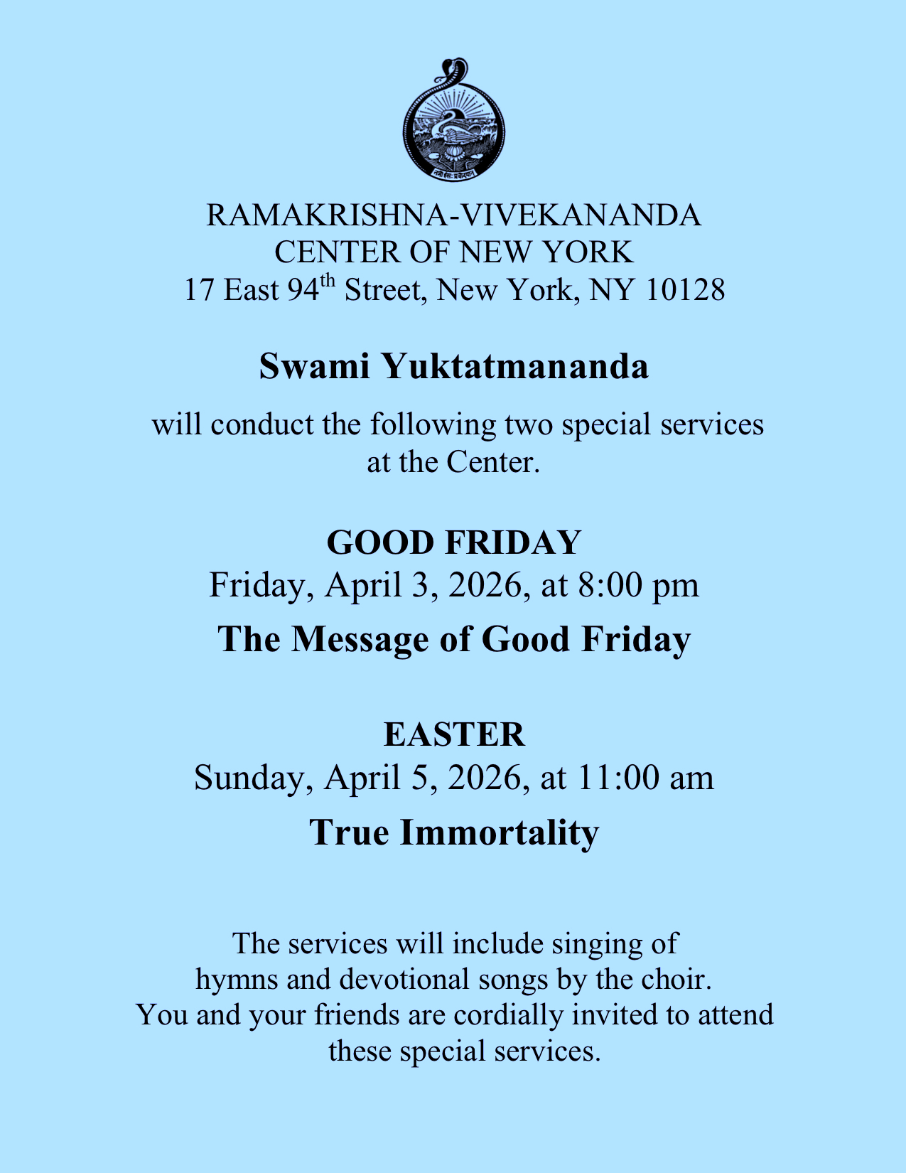 Good Friday and Easter Observances