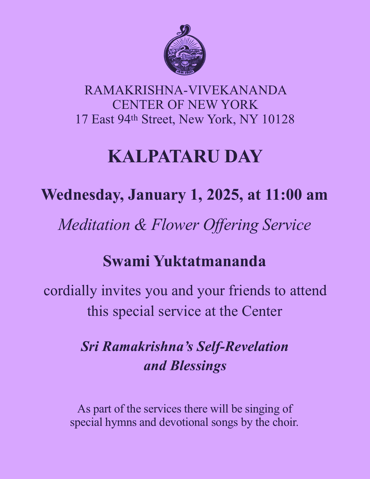 New Year Special Service: Dec 31, 2023 11 AM