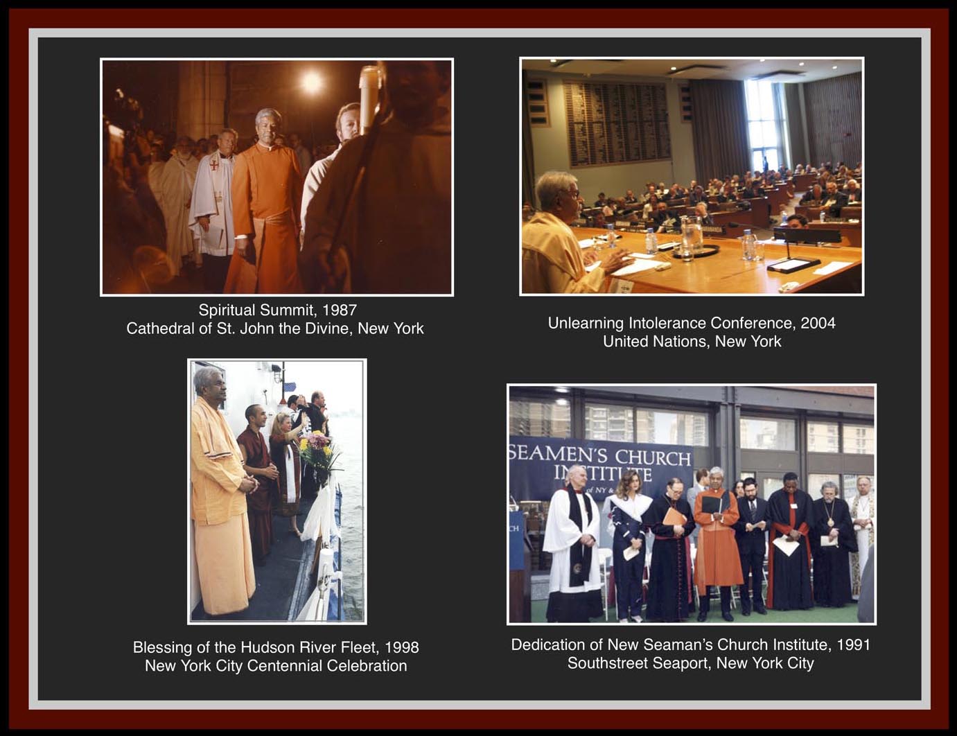 Various photos of Swami Adiswarananda.