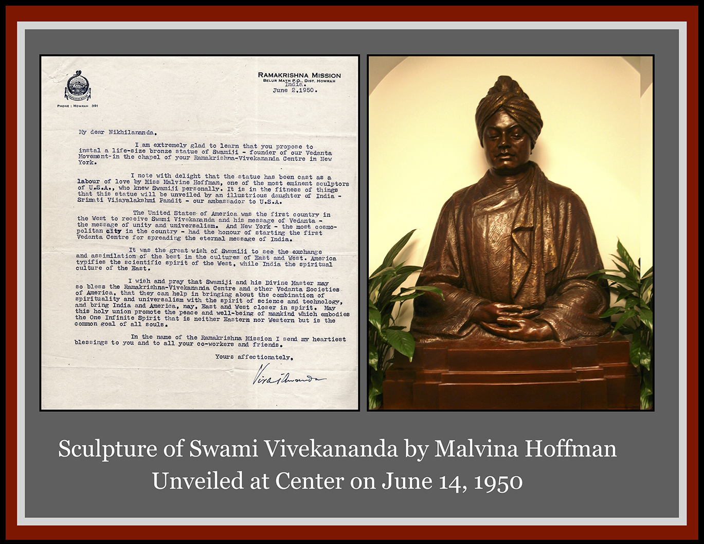 Sculpture of Swami Vivekananda by Malvina Hoffman.