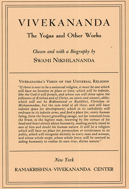 Vivekananda: Yogas and Other Works cover